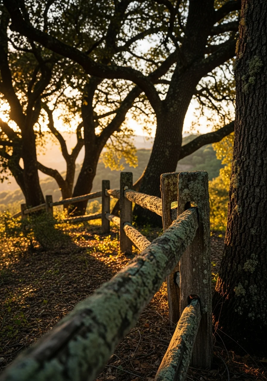 Close-up of landscape detail on a Portola Valley property showing integration with natural environment.